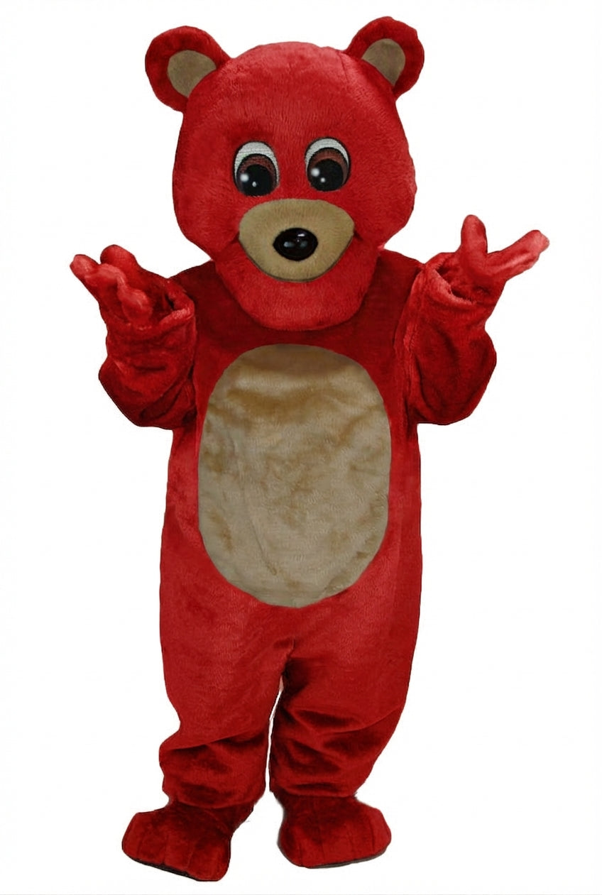 Teddy Bear Mascot - Short fur / Red mascot costume