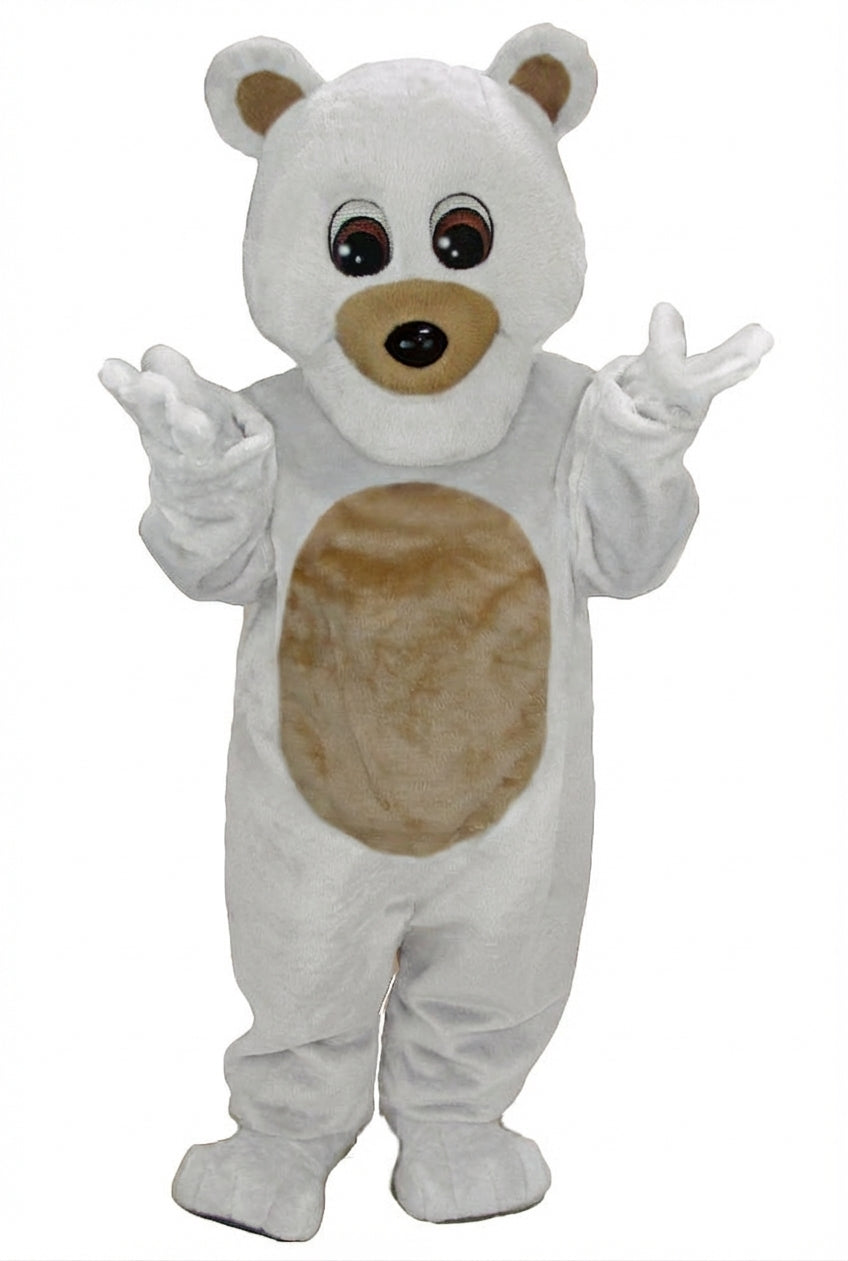 Teddy Bear Mascot - Short fur / White mascot costume