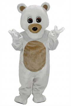 Teddy Bear Mascot - Short fur / White mascot costume