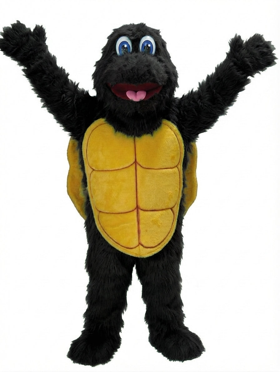 Turtle Mascot - Long fur / Black mascot costume