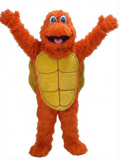 Turtle Mascot - Long fur / Bright Orange mascot costume