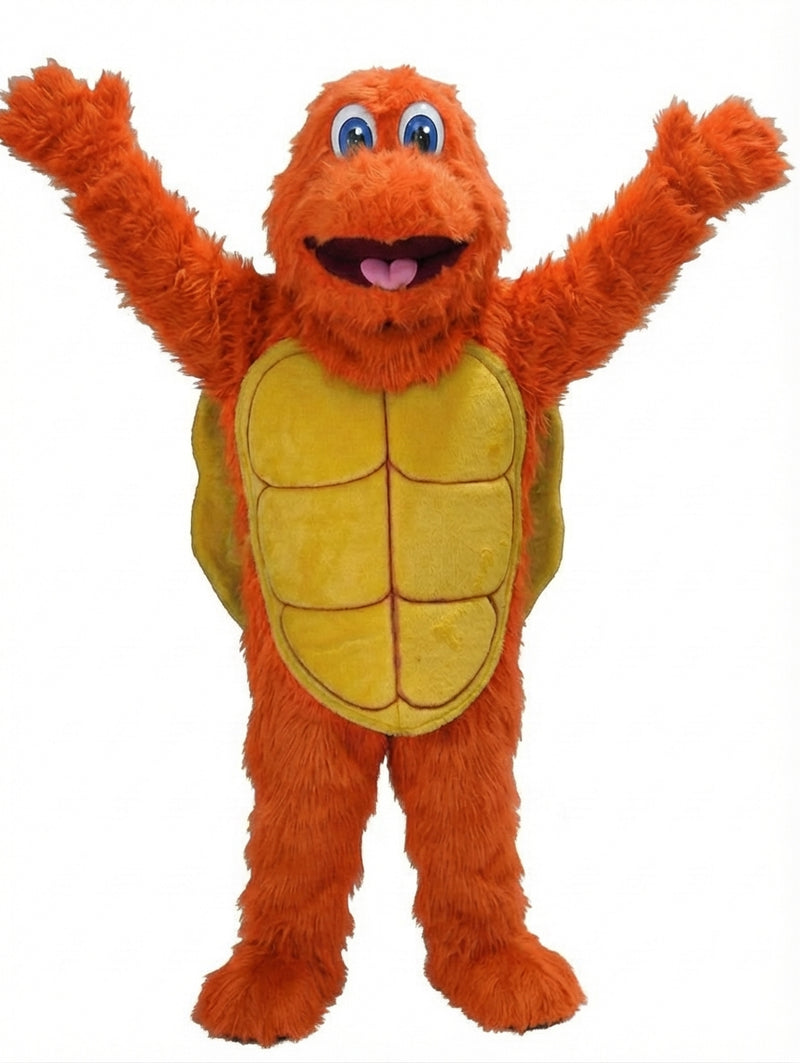 Turtle Mascot - Long fur / Bright Orange mascot costume