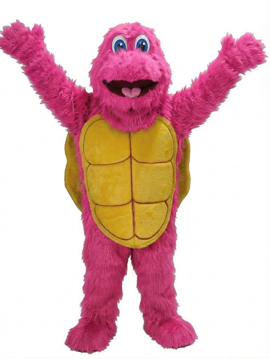 Turtle Mascot - Long fur / Bright Pink mascot costume