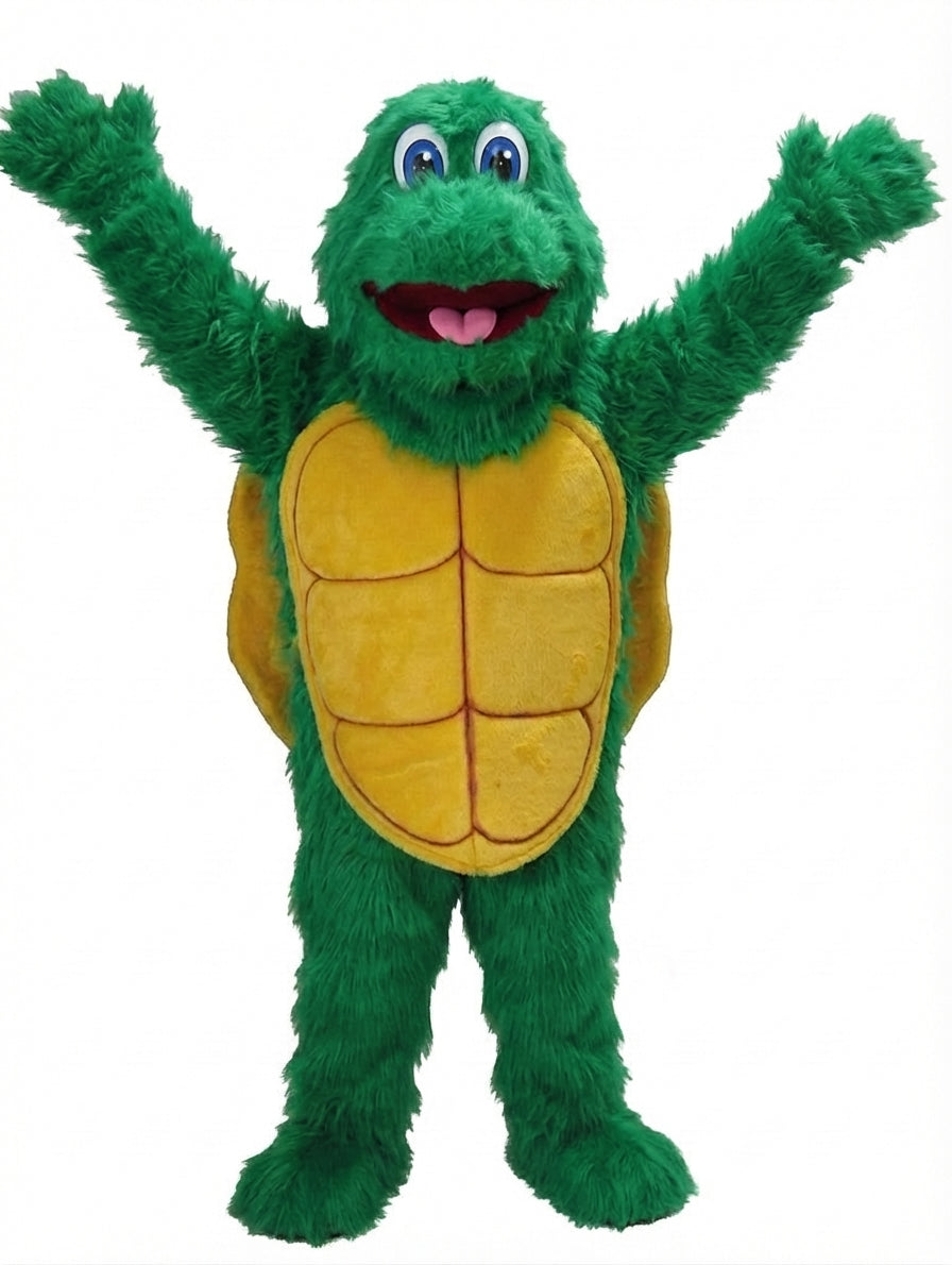 Turtle Mascot - Long fur / Green mascot costume