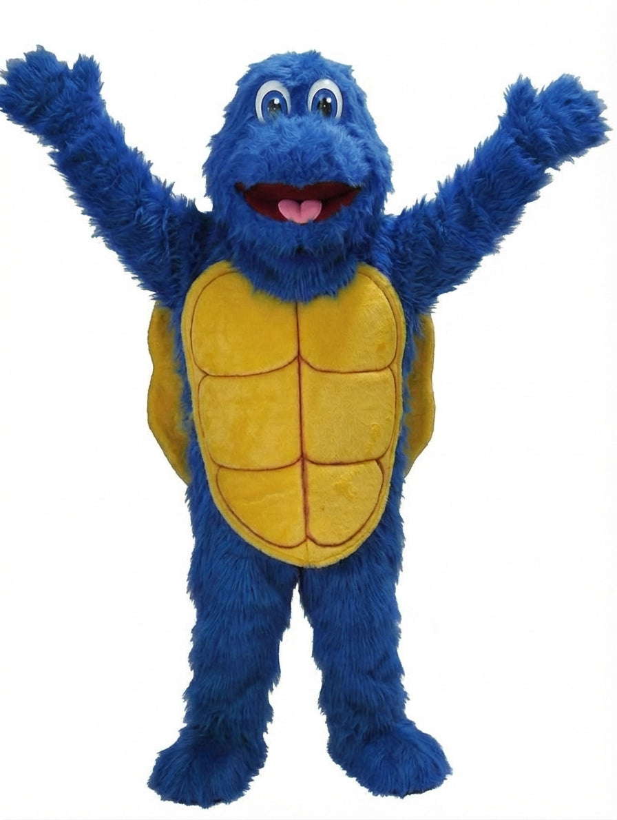 Turtle Mascot - Long fur / Royal Blue mascot costume