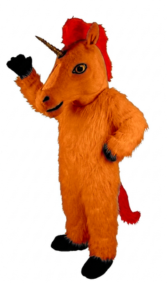 Unicorn Mascot (Thermolite) - long fur Bright Orange