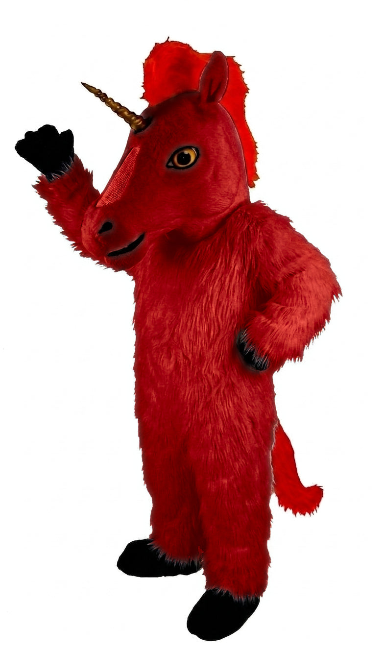 Unicorn Mascot (Thermolite) - long fur Red