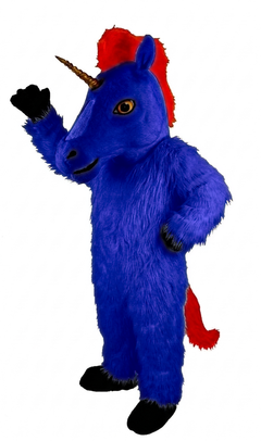 Unicorn Mascot (Thermolite) - long fur Royal Blue