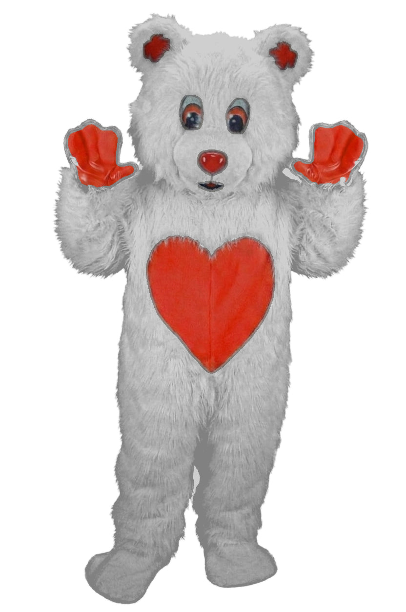 Valentine Bear Mascot - Long fur / Grey mascot costume