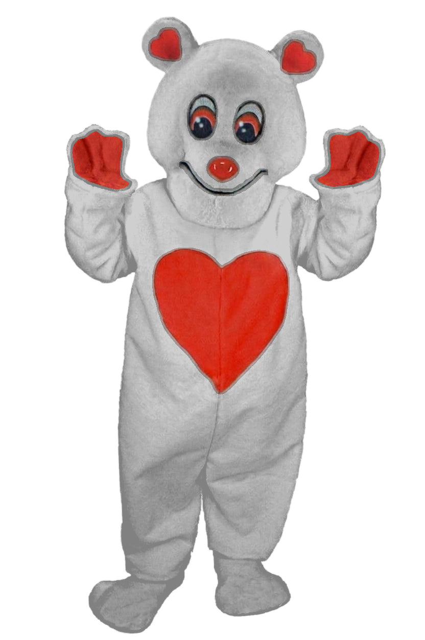 Valentine Bear Mascot - Short fur / Grey mascot costume
