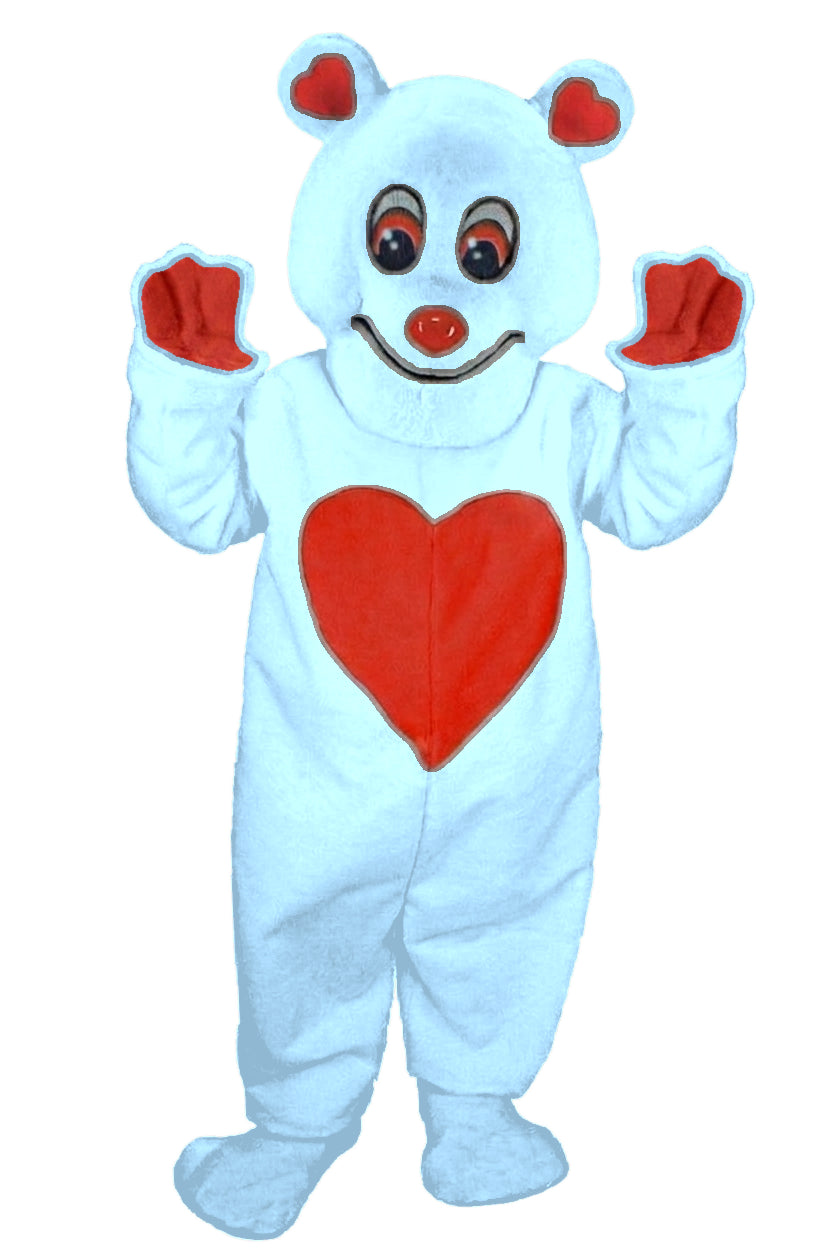 Valentine Bear Mascot - Short fur / Light blue mascot costume