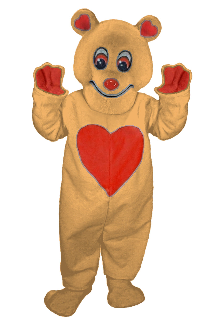 Valentine Bear Mascot - Short fur / Light Brown mascot costume