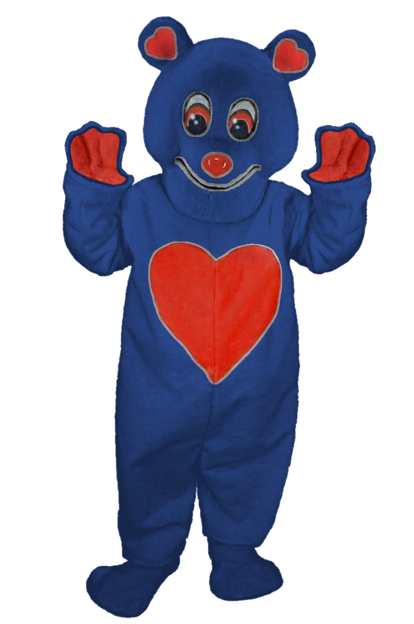 Valentine Bear Mascot - Short fur / Navy Blue mascot costume