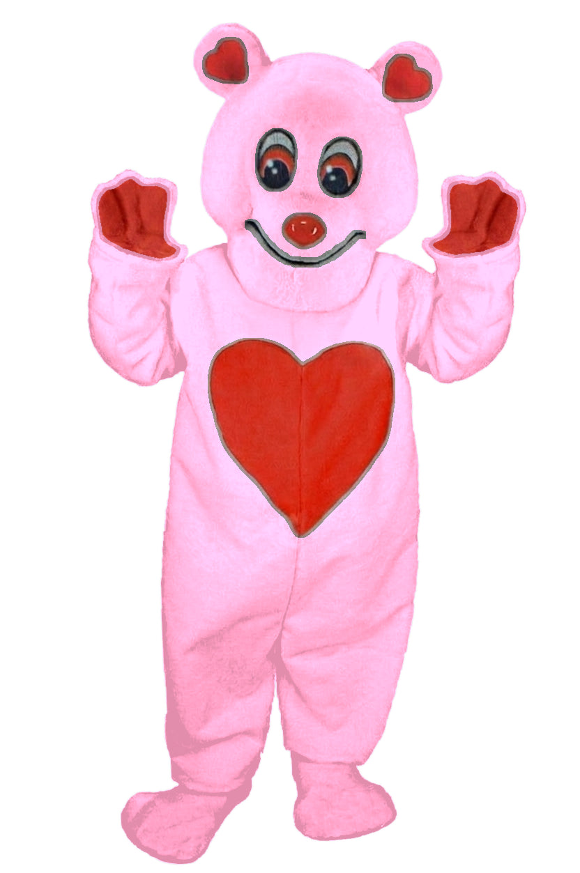 Valentine Bear Mascot - Short fur / Pink mascot costume