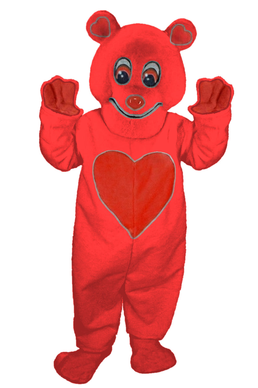 Valentine Bear Mascot - Short fur / Red mascot costume