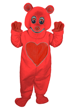 Valentine Bear Mascot - Short fur / Red mascot costume