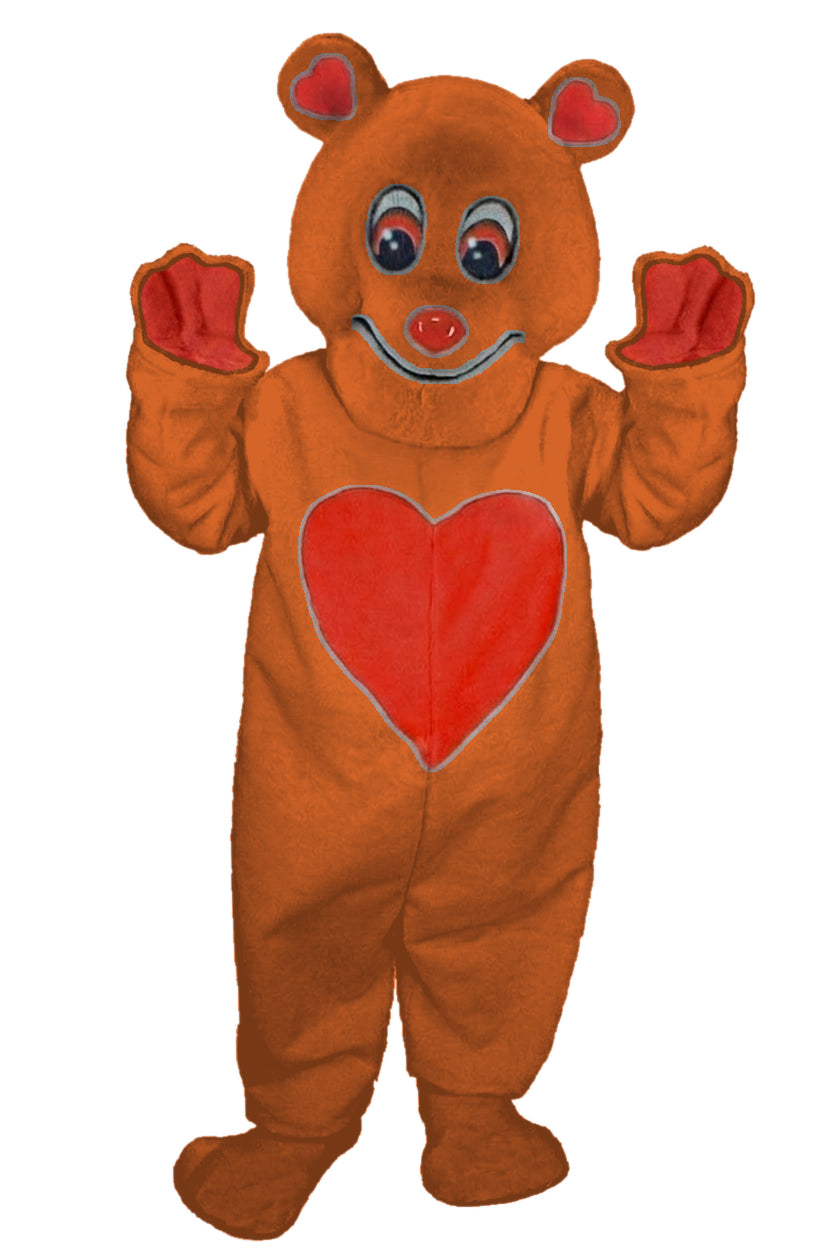 Valentine Bear Mascot - Short fur / Rust mascot costume