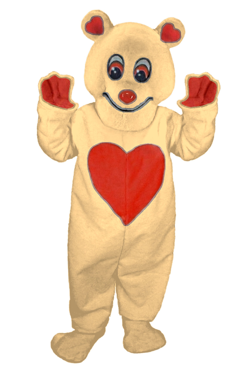 Valentine Bear Mascot - Short fur / Tan mascot costume