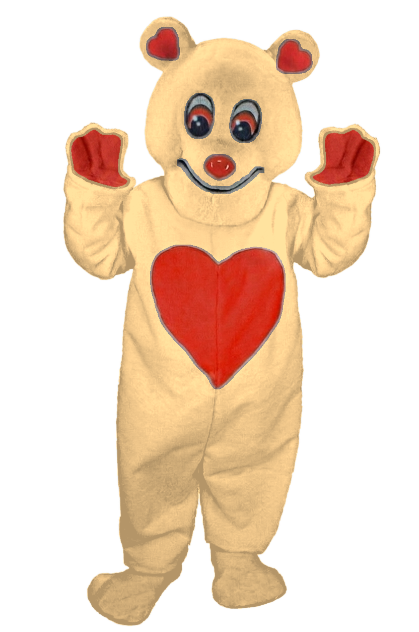 Valentine Bear Mascot - Short fur / Tan mascot costume