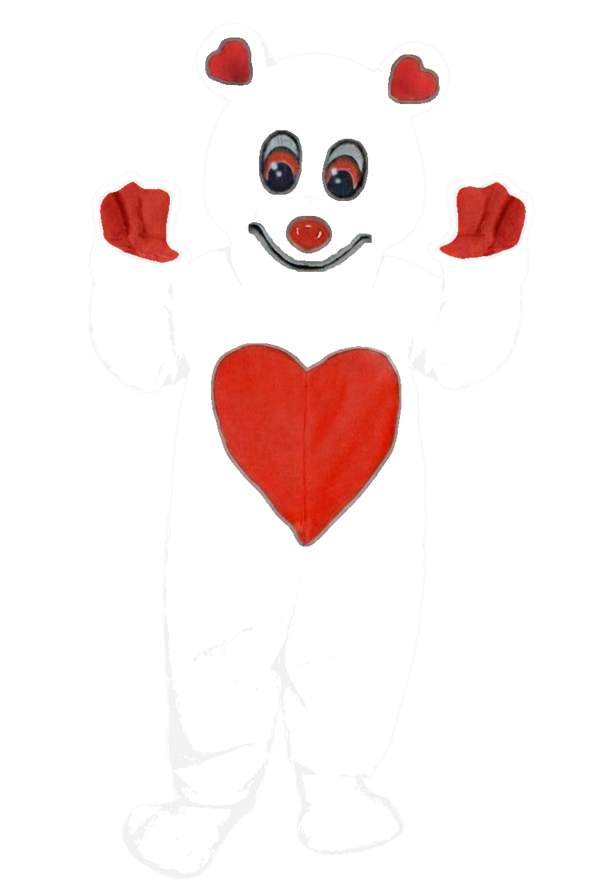 Valentine Bear Mascot - Short fur / White mascot costume
