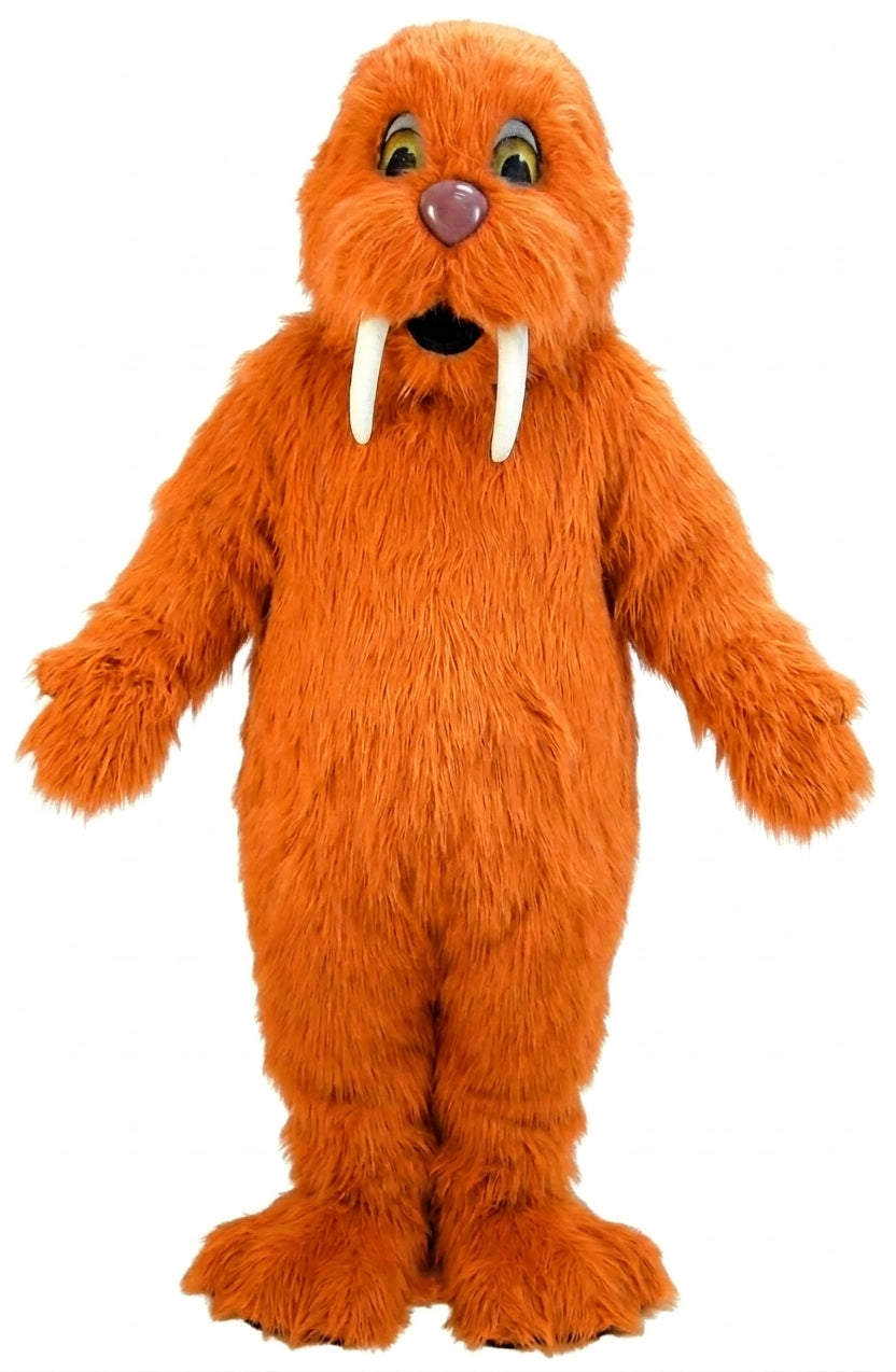 Walrus Mascot (Thermolite) - Long fur / Bright Orange mascot costume