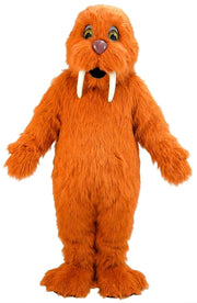 Walrus Mascot (Thermolite) - Long fur / Bright Orange mascot costume