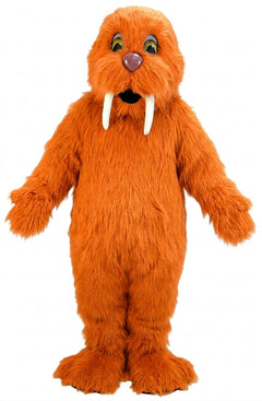 Walrus Mascot (Thermolite) - Long fur / Bright Orange mascot costume