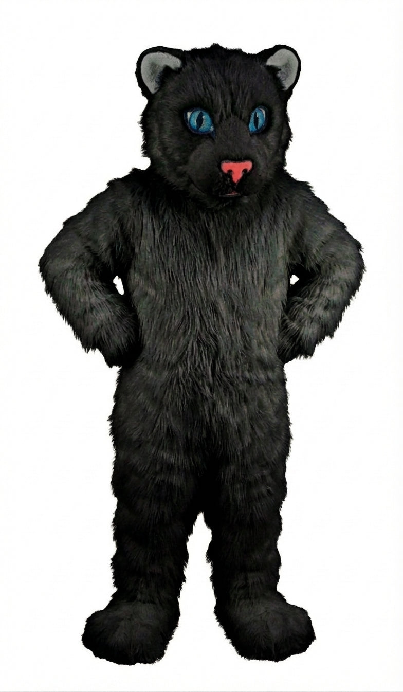 White Tiger Cub Mascot (Thermolite) - Long fur / Black mascot costume