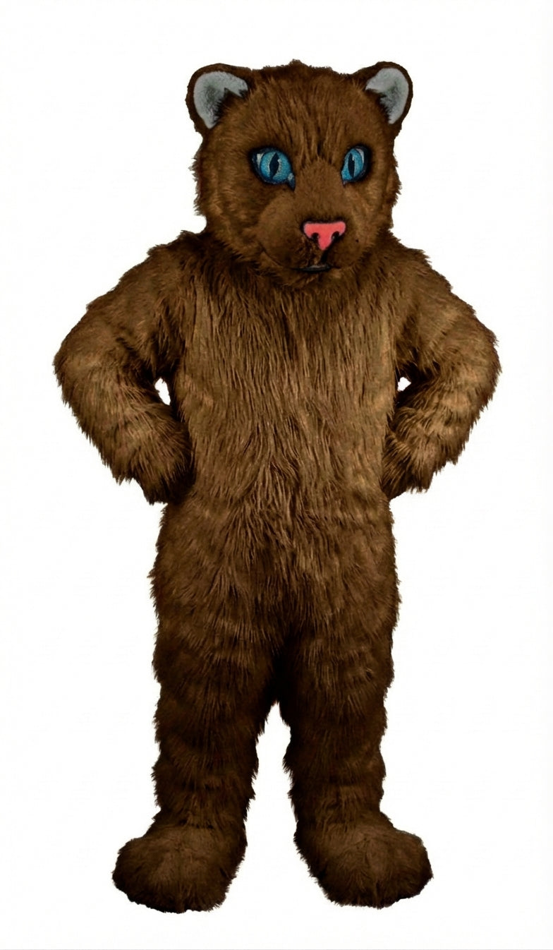 White Tiger Cub Mascot (Thermolite) - Long fur / Dark Brown mascot costume