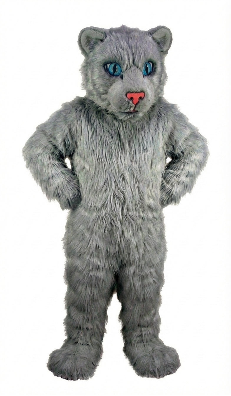 White Tiger Cub Mascot (Thermolite) - Long fur / Grey mascot costume
