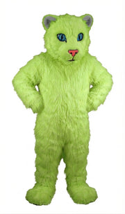 White Tiger Cub Mascot (Thermolite) - Long fur / Lime mascot costume
