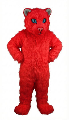 White Tiger Cub Mascot (Thermolite) - Long fur / Red mascot costume