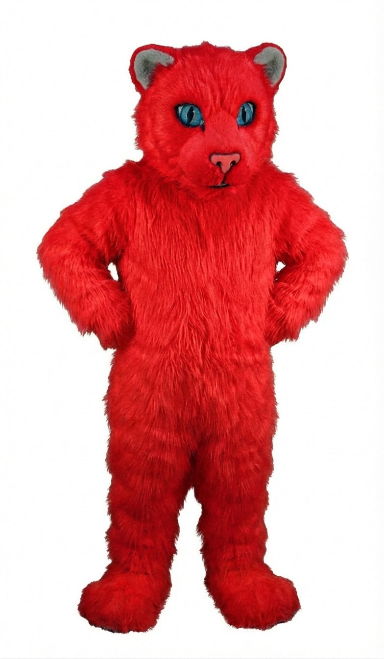 White Tiger Cub Mascot (Thermolite) - Long fur / Red mascot costume