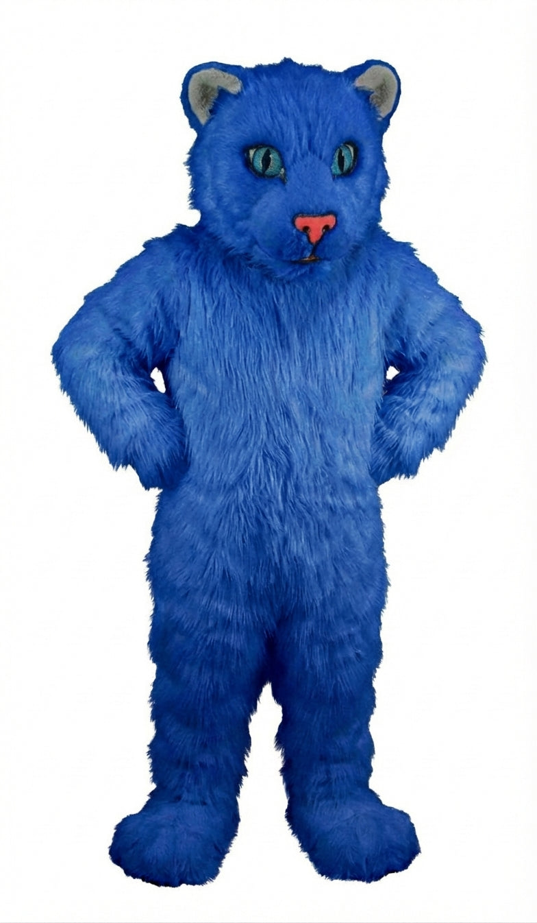White Tiger Cub Mascot (Thermolite) - Long fur / Royal Blue mascot costume