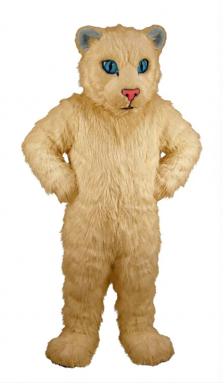 White Tiger Cub Mascot (Thermolite) - Long fur / Tan mascot costume