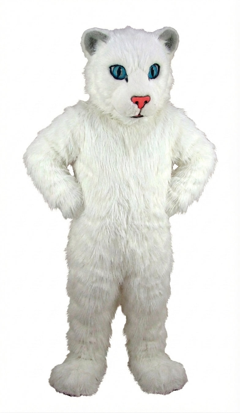 White Tiger Cub Mascot (Thermolite) - Long fur / White mascot costume
