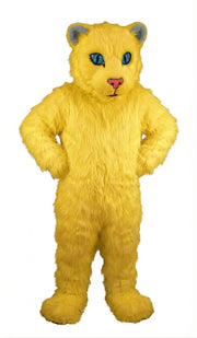 White Tiger Cub Mascot (Thermolite) - Long fur / Yellow mascot costume
