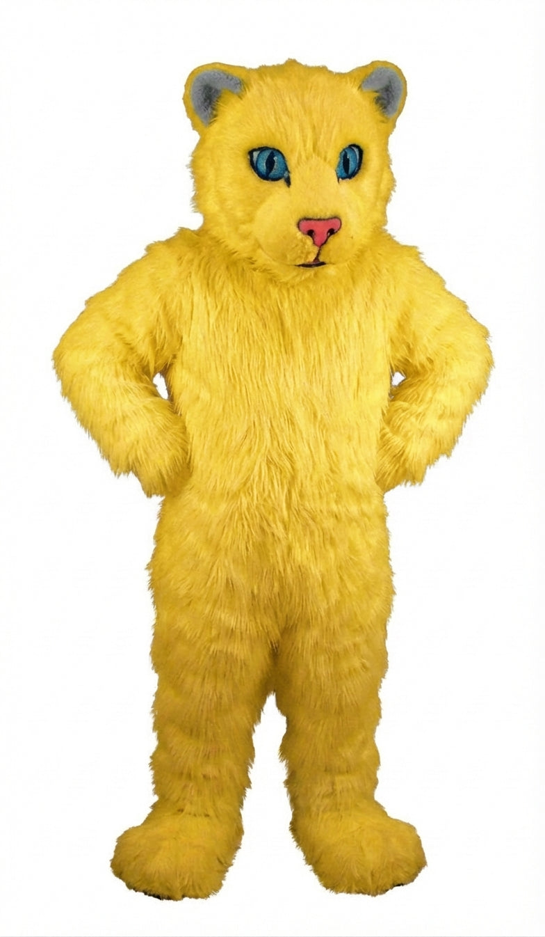 White Tiger Cub Mascot (Thermolite) - Long fur / Yellow mascot costume