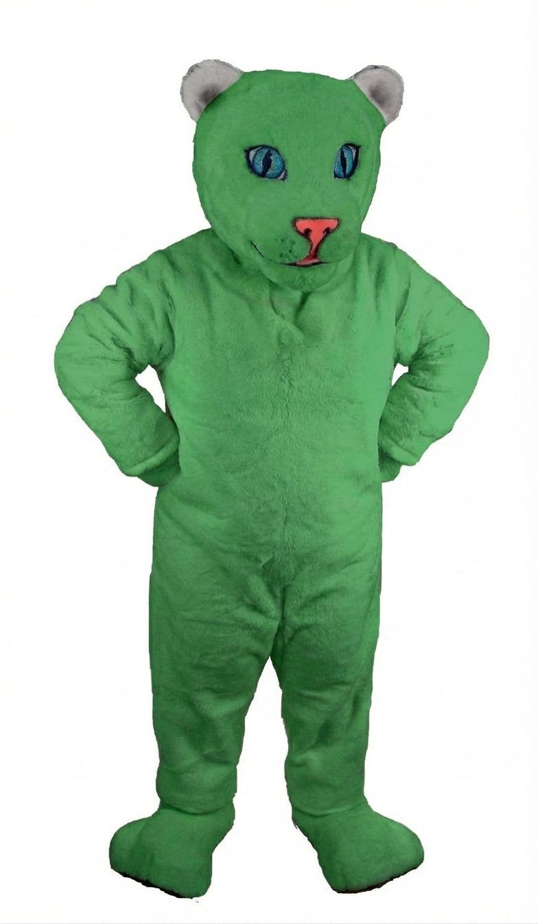 White Tiger Cub Mascot (Thermolite) - Short fur / Green mascot costume