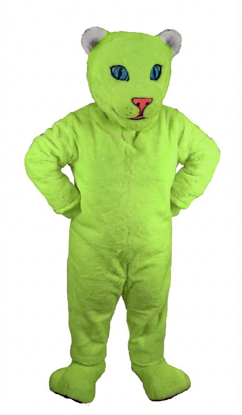 White Tiger Cub Mascot (Thermolite) - Short fur / Lime mascot costume
