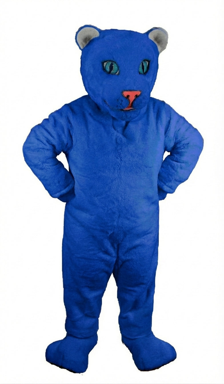 White Tiger Cub Mascot (Thermolite) - Short fur / Royal blue mascot costume