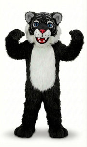 Wildcat Cub Mascot (Thermolite) - Long fur / Black mascot costume
