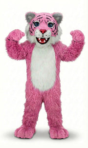 Wildcat Cub Mascot (Thermolite) - Long fur / Bright Pink mascot costume