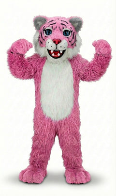 Wildcat Cub Mascot (Thermolite) - Long fur / Bright Pink mascot costume