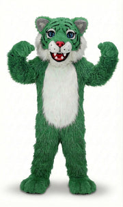 Wildcat Cub Mascot (Thermolite) - Long fur / Green mascot costume
