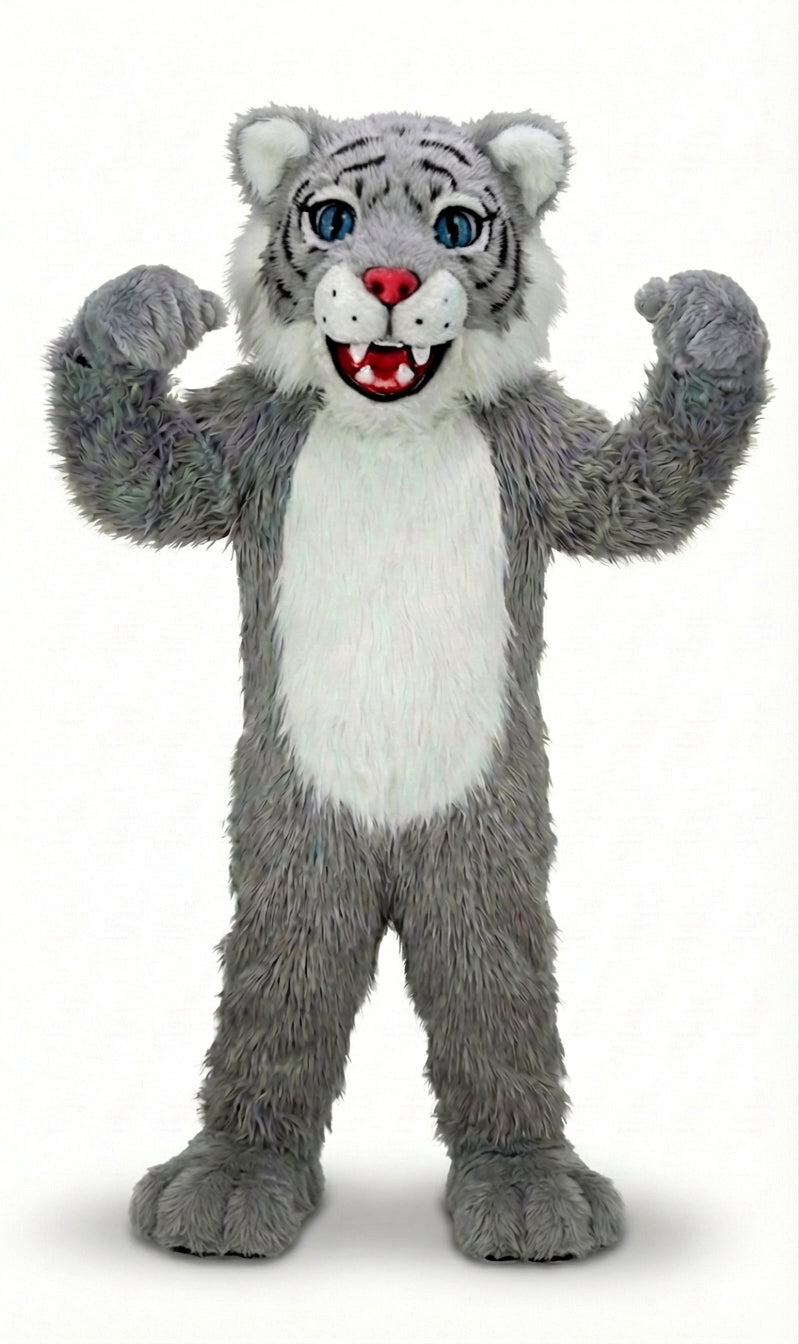 Wildcat Cub Mascot (Thermolite) - Long fur / Grey mascot costume