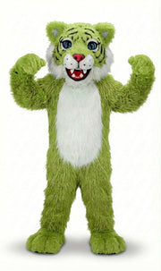 Wildcat Cub Mascot (Thermolite) - Long fur / Lime mascot costume