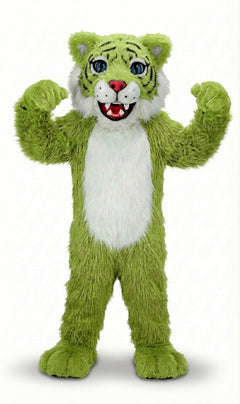 Wildcat Cub Mascot (Thermolite) - Long fur / Lime mascot costume