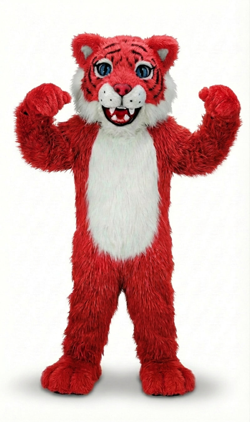 Wildcat Cub Mascot (Thermolite) - Long fur / Red mascot costume