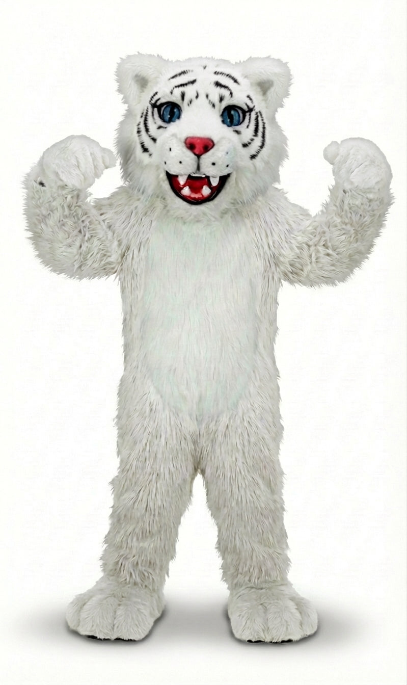 Wildcat Cub Mascot (Thermolite) - Long fur / White mascot costume